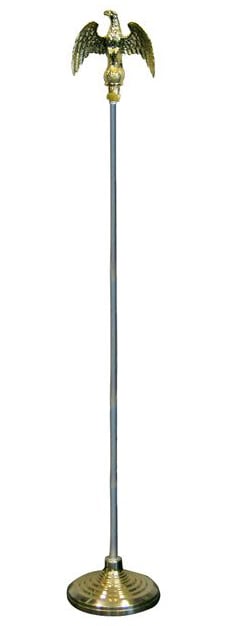 8ft Silver Flag Pole and Gold Base Kit (Eagle Top) - Flags Importer