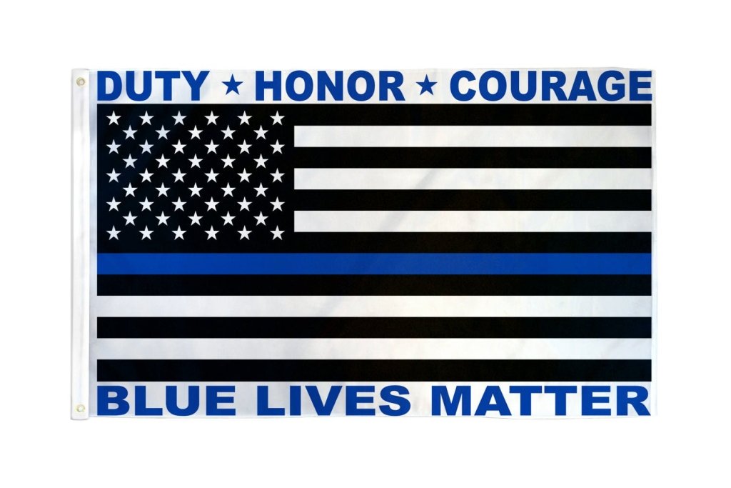Deluxe 3X5FT THIN BLUE LINE BLACK AND WHITE AMERICAN FLAG POLICE LAW ENFORCEMENT DEFEND Deluxe 3X5FT THIN BLUE LINE BLACK AND WHITE AMERICAN FLAG POLICE LAW ENFORCEMENT DEFEND
