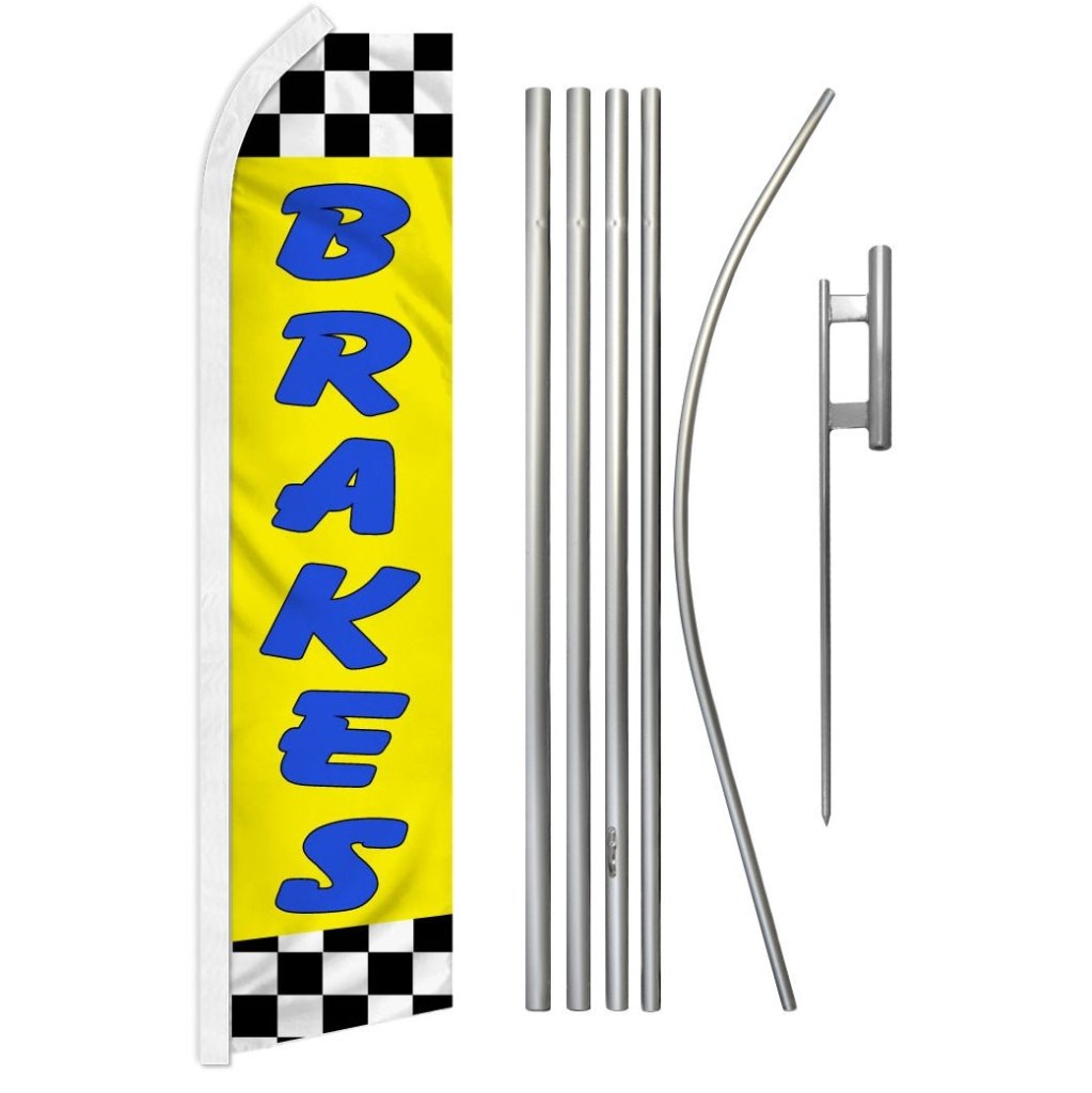 Brakes (Yellow) Super Flag & Pole Kit - Flags Importer