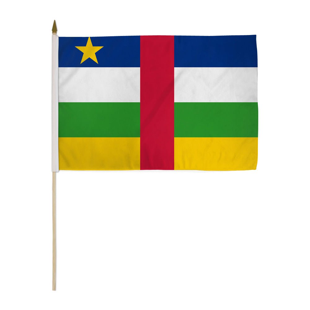 Central African Republic 12x18in Stick Flag - Flags Importer