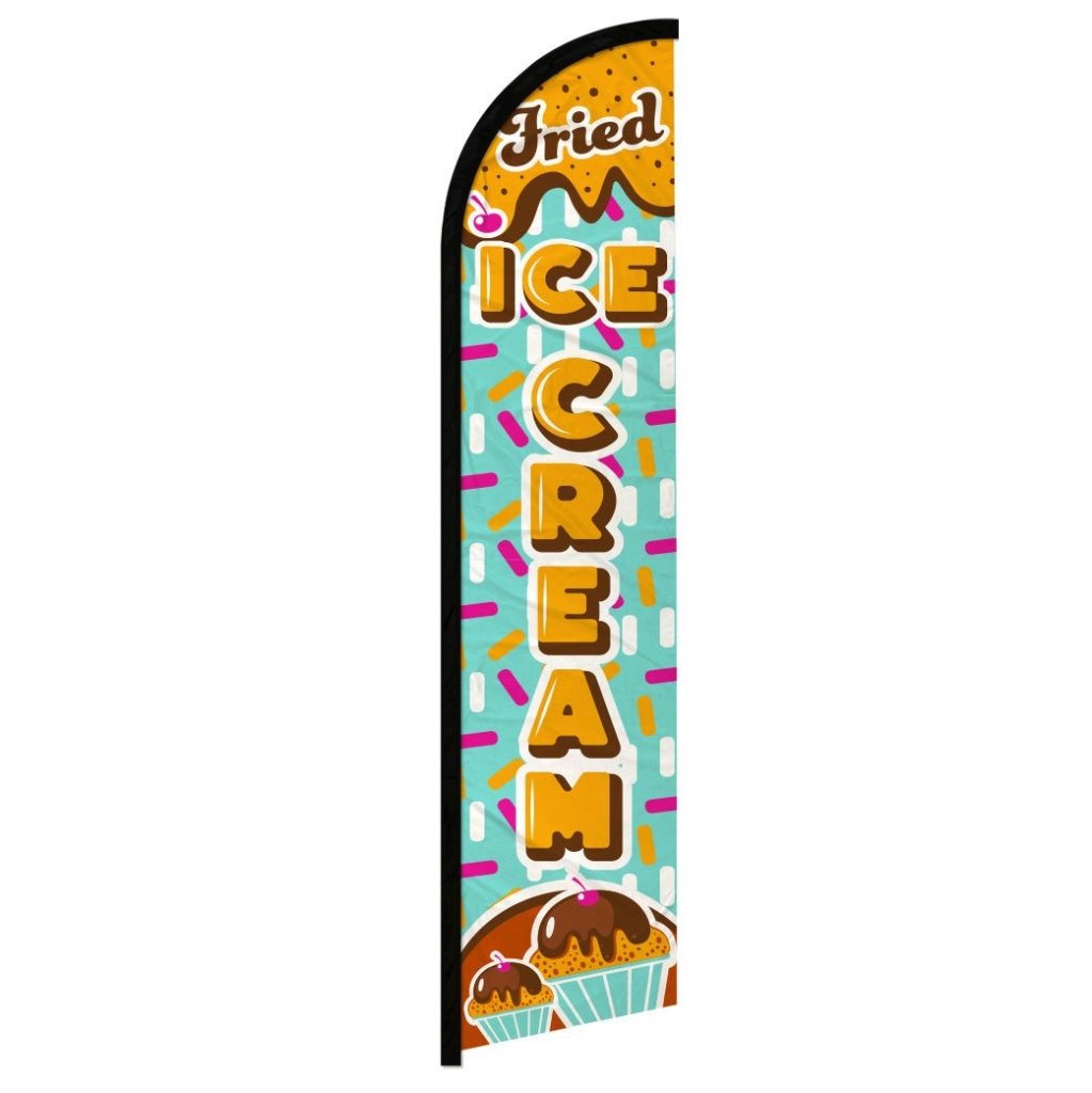 Ice Cream 2 1/2 ft X 11 1/2 ft Windless Swooper Flag (Hardware Not Ice Cream 2 1/2 ft X 11 1/2 ft Windless Swooper Flag (Hardware Not