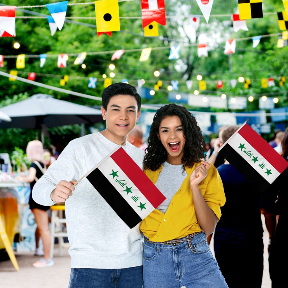 Iraq (Old) 12x18in Stick Flag - Flags Importer