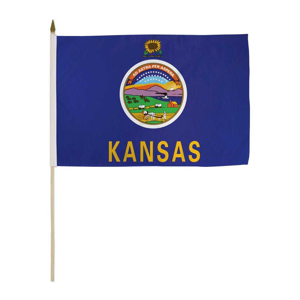 Kansas 12x18in Stick Flag - Flags Importer