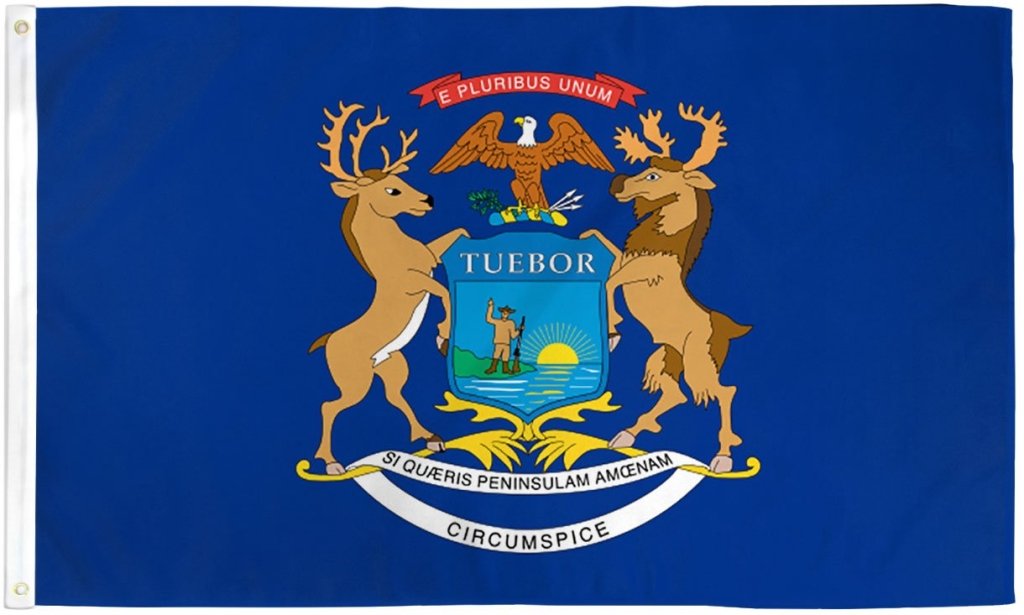 Michigan Flag 2x3ft Poly - Flags Importer