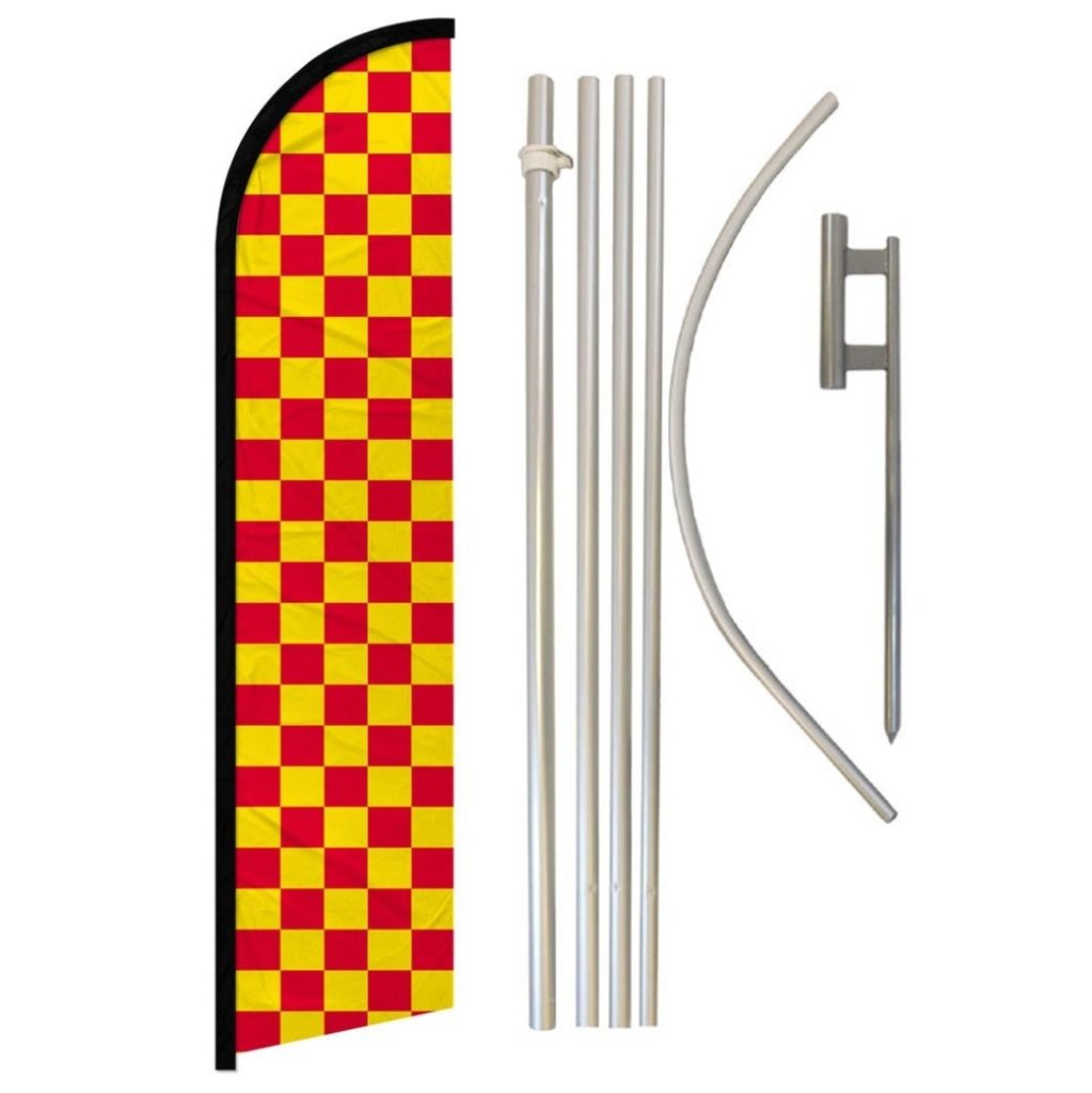 Trade Winds Windless Advertising Flag – Fireworks Red & Yellow – 2.5' X 11.5'