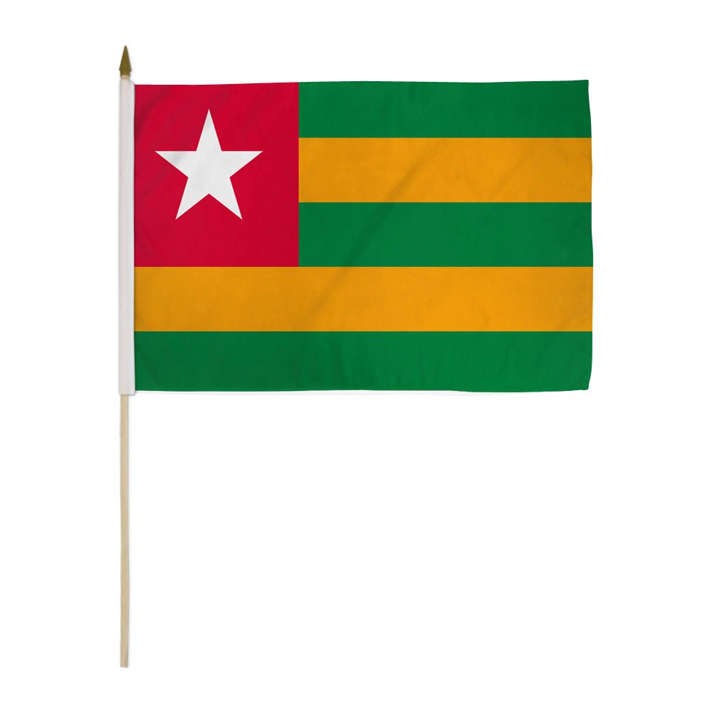 Togo 12x18in Stick Flag - Flags Importer