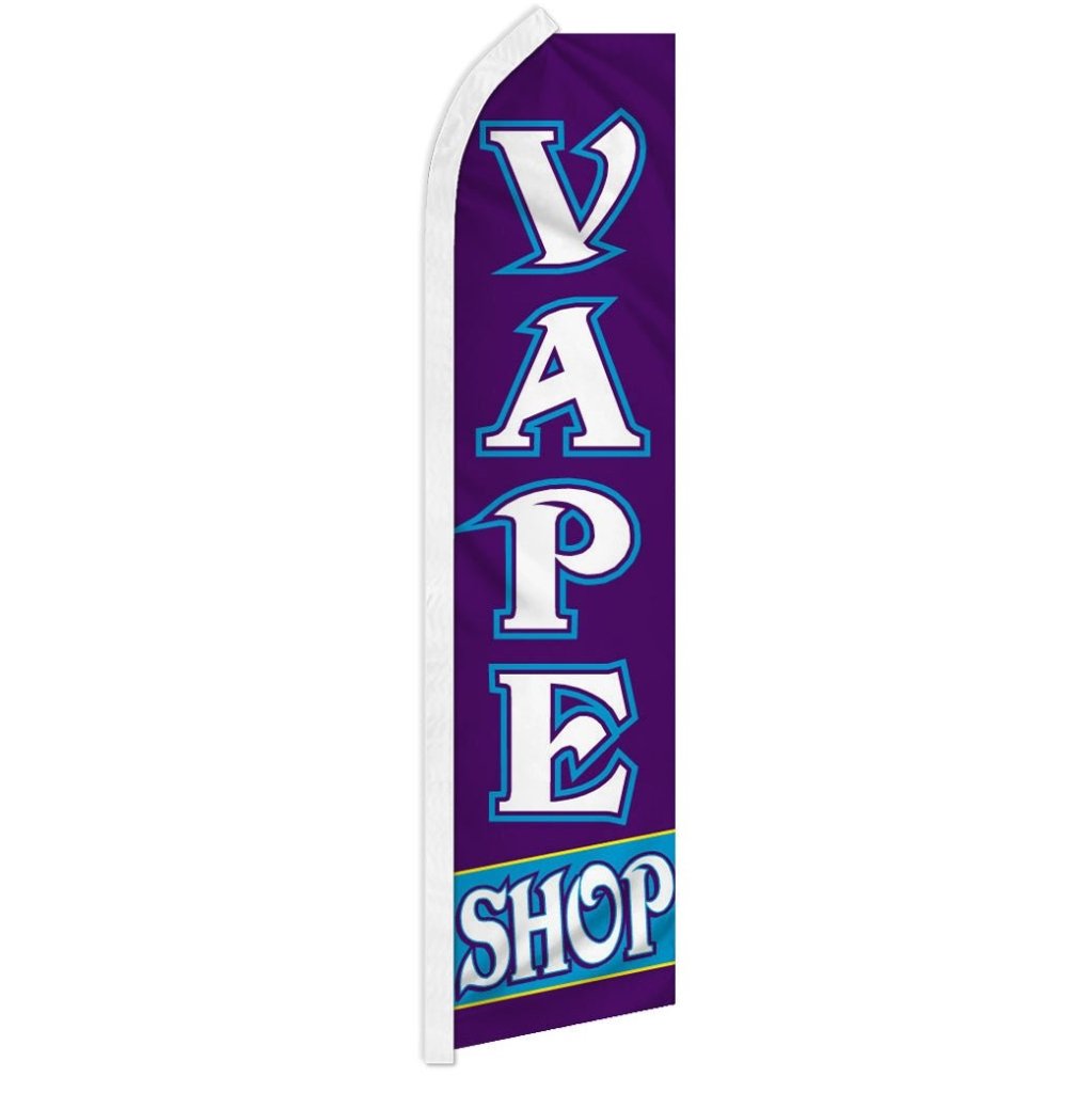 11.5ft Full Curve Windless Swooper Flag Pole Set – Feather Flag For Smoke Shops, Vape Shops, Dispensaries