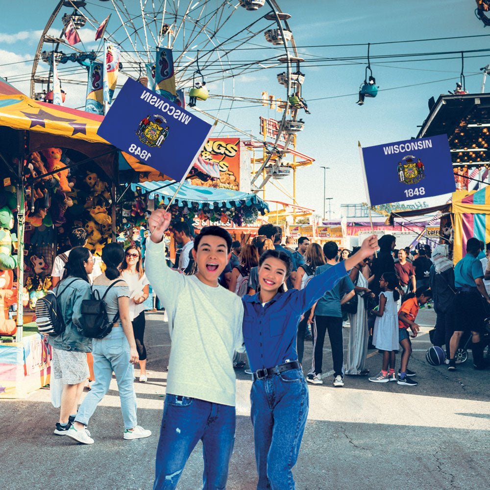 Wisconsin 12x18in Stick Flag - Flags Importer