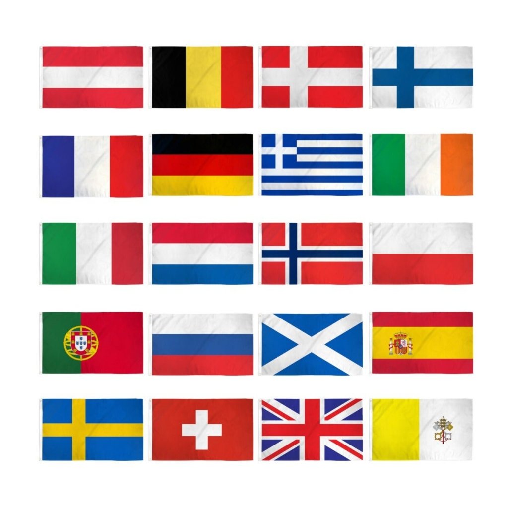 Flags Of European Countries Europe Countries Flags Vector Images