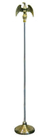 8ft Silver Flag Pole and Gold Base Kit (Eagle Top) - Flags Importer