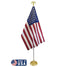 8ft Silver Indoor Pole with Eagle Top and American Made USA Flag Kit