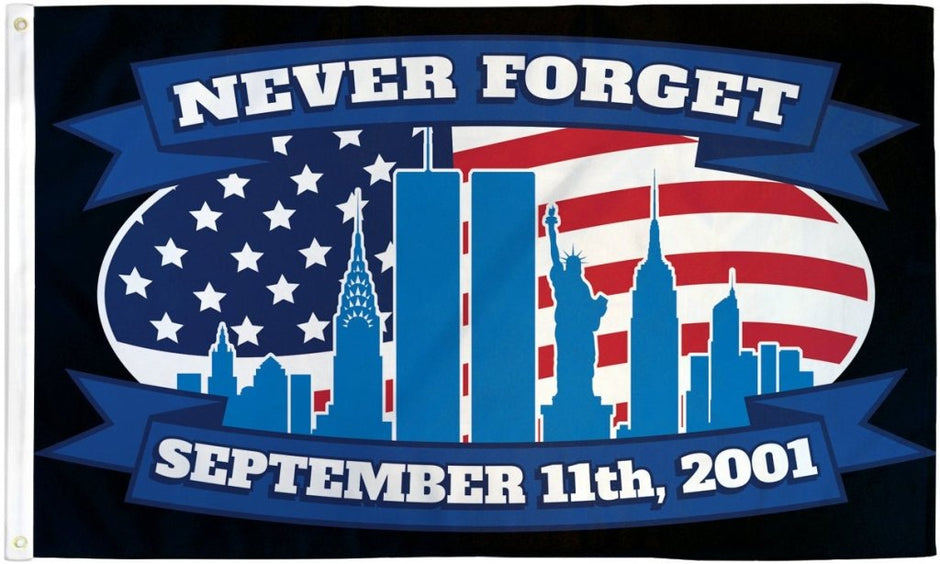 9/11 Never Forget Flag 3x5ft Poly | Flags Importer | Remembrance House Flag