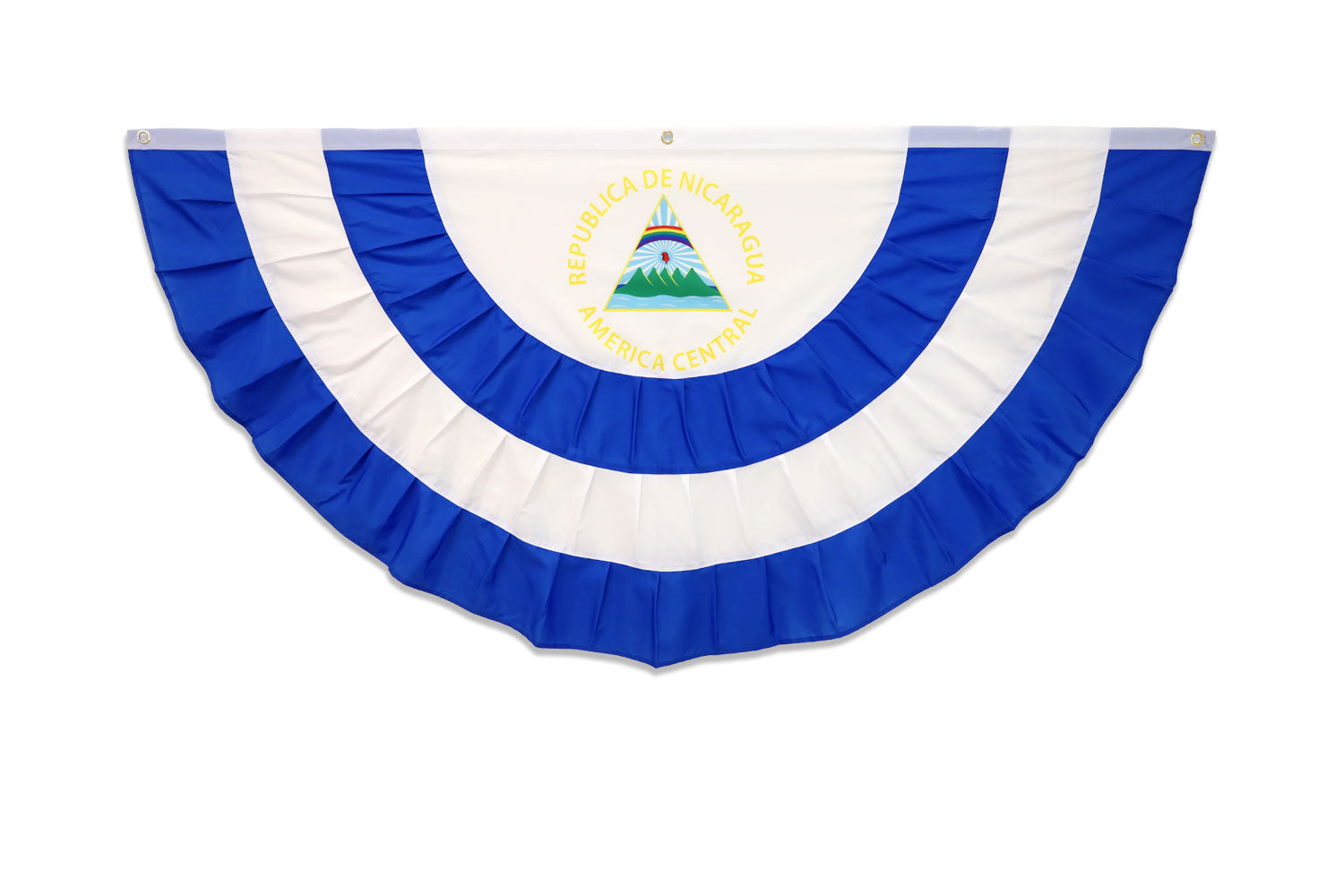 Nicaragua 3x6ft Pleated Bunting Flag