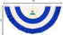 Nicaragua 3x6ft Pleated Bunting Flag