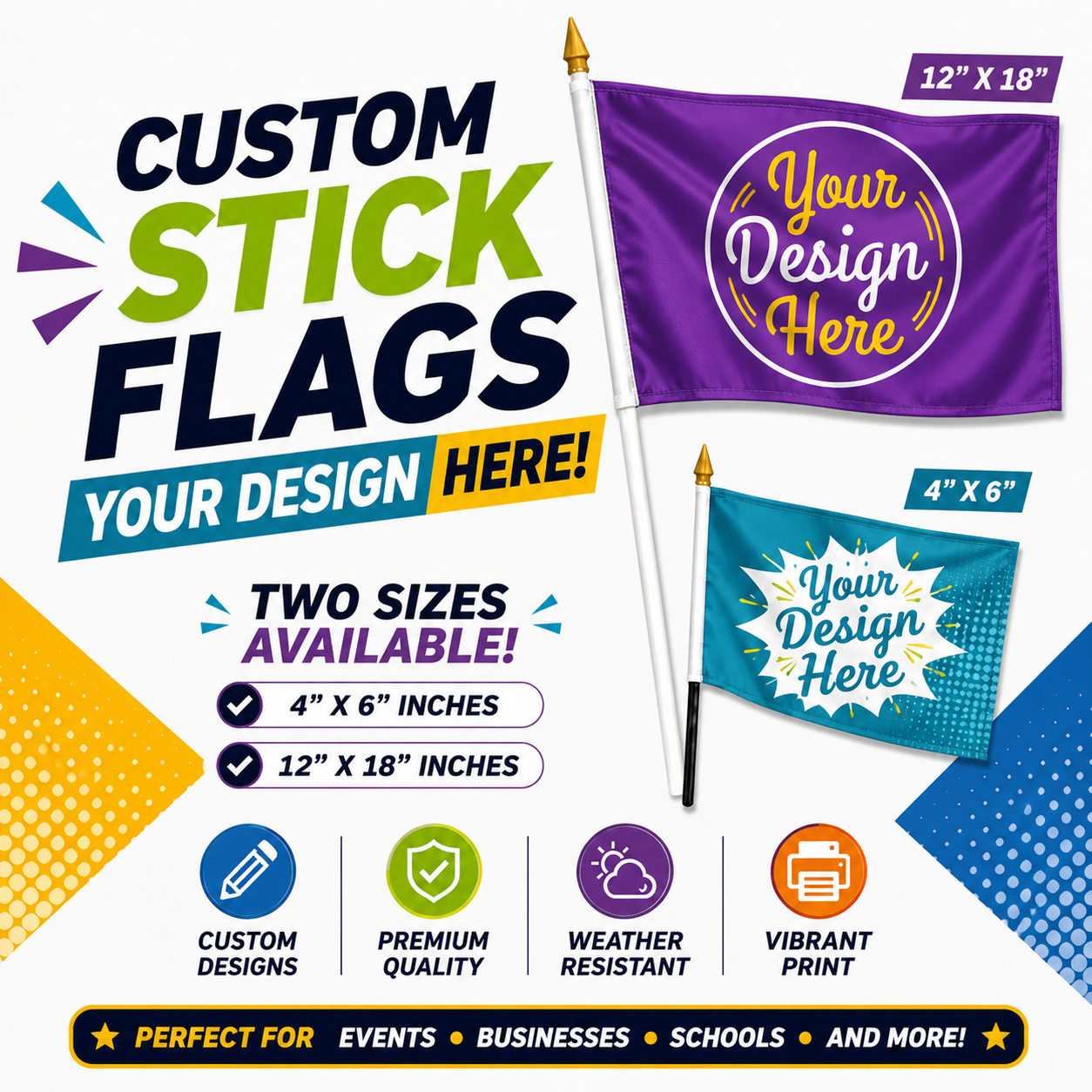 Custom Stick Flags