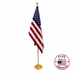 8ft Silver Indoor Pole with Ball Top and American Made USA Flag Kit
