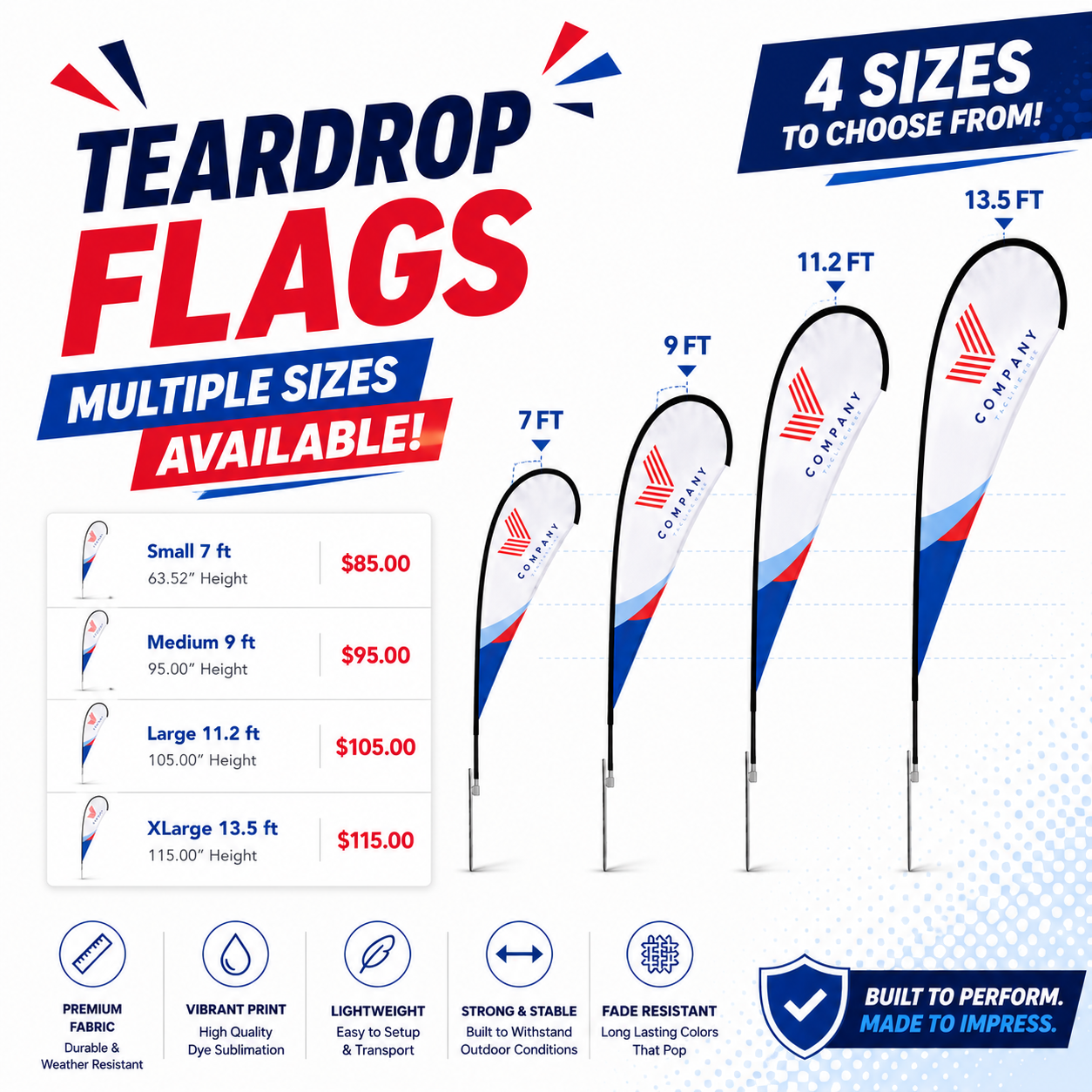 Custom Teardrop Flag Kit