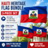 Haiti Heritage Flag Bundle (3-Piece Set) - (1) 3x5ft & (2) 2x3ft Polyester Flags - Vibrant Colors & Durable Grommets - Perfect for Parades, Home Decor & Events