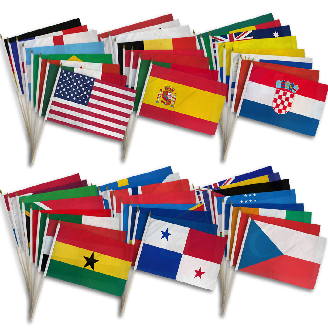 World Cup 2026 Flagship Flag Set – 48 Countries (12x18in Stick Flag)