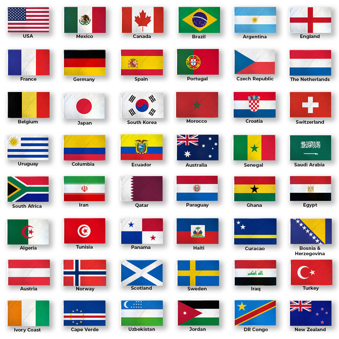 World Cup 2026 Flagship Flag Set – 48 Countries (2x3ft)