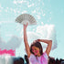 Glitter Silver Small Hand Fan (Clear Handle)