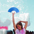 Glitter Royal Blue Small Hand Fan (Clear Handle)