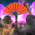 Transparent Glitter Red X-Large Hand Fan
