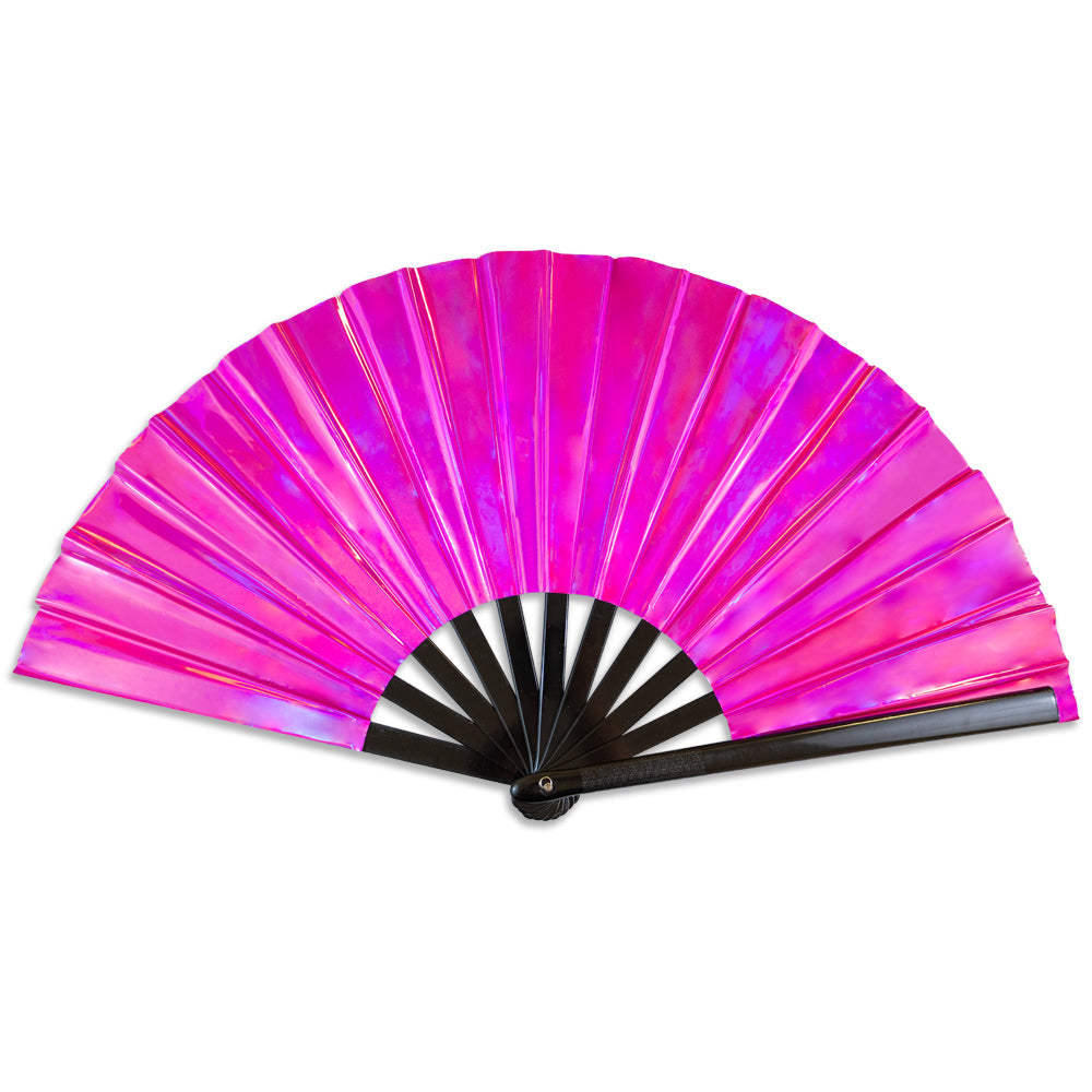 Transparent Glitter Hot Pink X-Large Fan