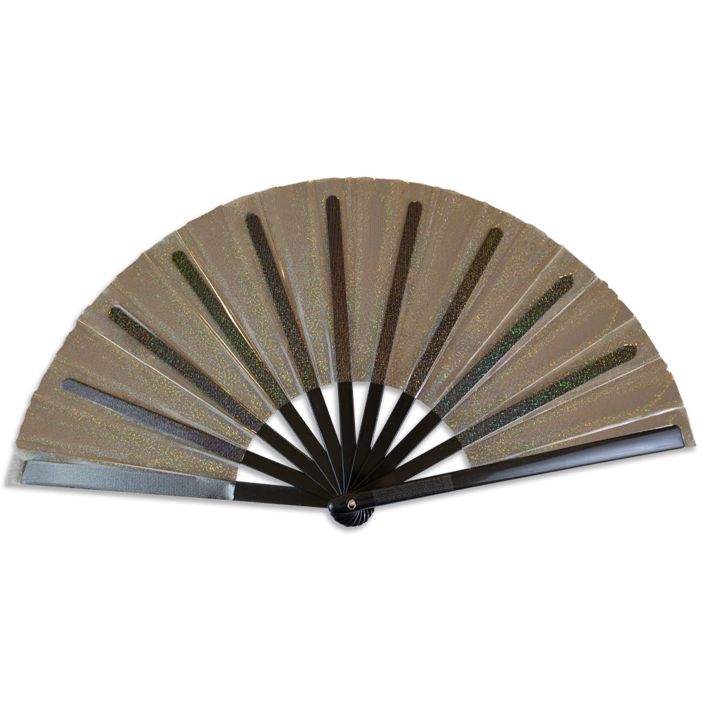 Transparent Glitter Black X-Large Hand Fan – Flags Importer