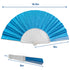 Glitter Sky Blue Small Hand Fan (Clear Handle)