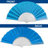 Glitter Sky Blue Small Hand Fan (Clear Handle)