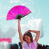Transparent Glitter Hot Pink X-Large Fan