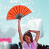 Transparent Glitter Red X-Large Hand Fan