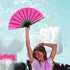 Transparent Glitter Hot Pink X-Large Fan
