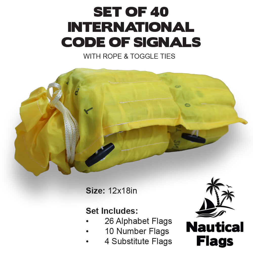 International Code of Signal Flag Set – 40 Flags 12x18in With Rope ...