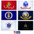 Six 3x5ft Valley Forge military flags included with every display package; poles and bases or brackets depend on selection