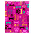 Puppy Paws (Pink) Soft Plush 50x60in Blanket