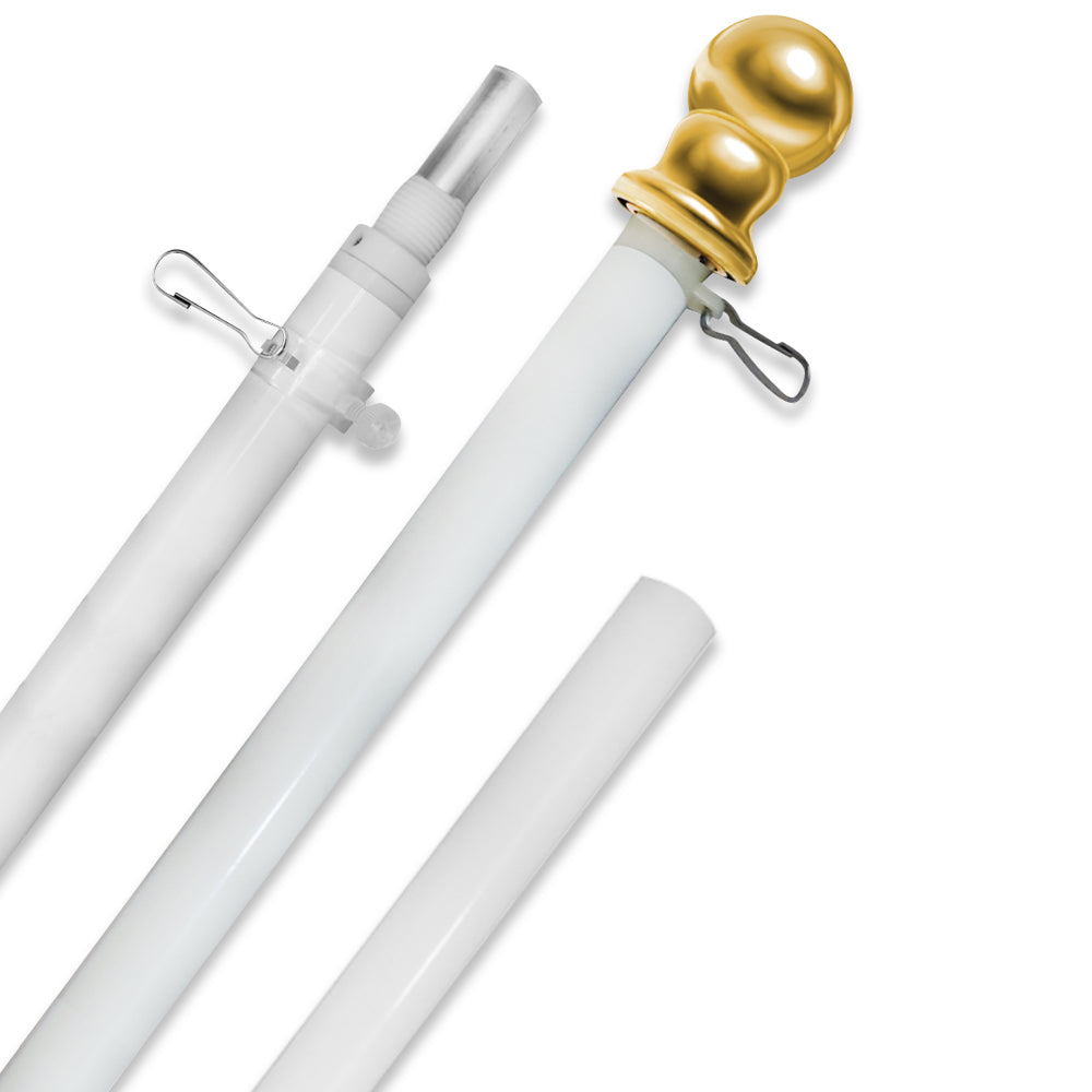 6ft Spinning Stabilizer Flag Pole (White)