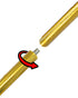 8ft 2pc Gold Aluminum Pole (Gold Ball)