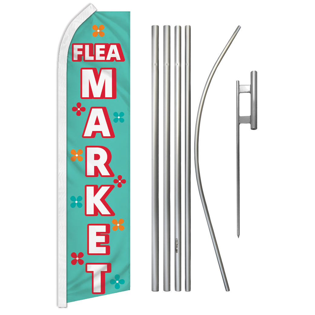 Flea Market (Flowers) Super Flag & Pole Kit
