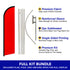Red Solid Color Windless Banner Flag & Pole Kit