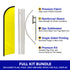 Yellow Solid Color Windless Banner Flag & Pole Kit