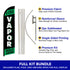 Vapor (Green & Black) Windless Banner Flag & Pole Kit