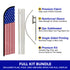 USA 50 Stars Windless Banner Flag & Pole Kit