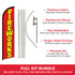 Fireworks (Red) Windless Banner Flag & Pole Kit