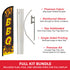 BBQ (Black) Windless Banner Flag & Pole Kit