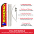Car Wash (Red) Windless Banner Flag & Pole Kit
