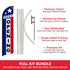 Grand Opening (RWB) Windless Banner Flag & Pole Kit