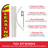 Now Leasing (Red & Yellow) Windless Banner Flag & Pole Kit