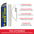 Quality Used Cars (Blue) Windless Banner Flag & Pole Kit